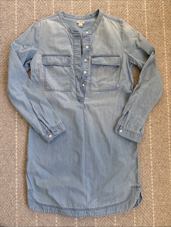 J. Crew Factory Dresses & Skirts - J. Crew Factory Light Blue Denim Button-Front Tunic Women’s Size Small